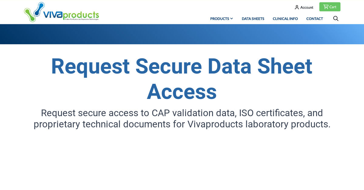 Request Secure Data Sheet Access - Vivaproducts